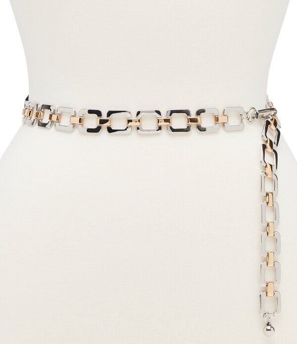 ディラーズ レディース アクセサリー ベルト Dillards 1 Square Ring Two Tone Metal Chain Beltwo Tone