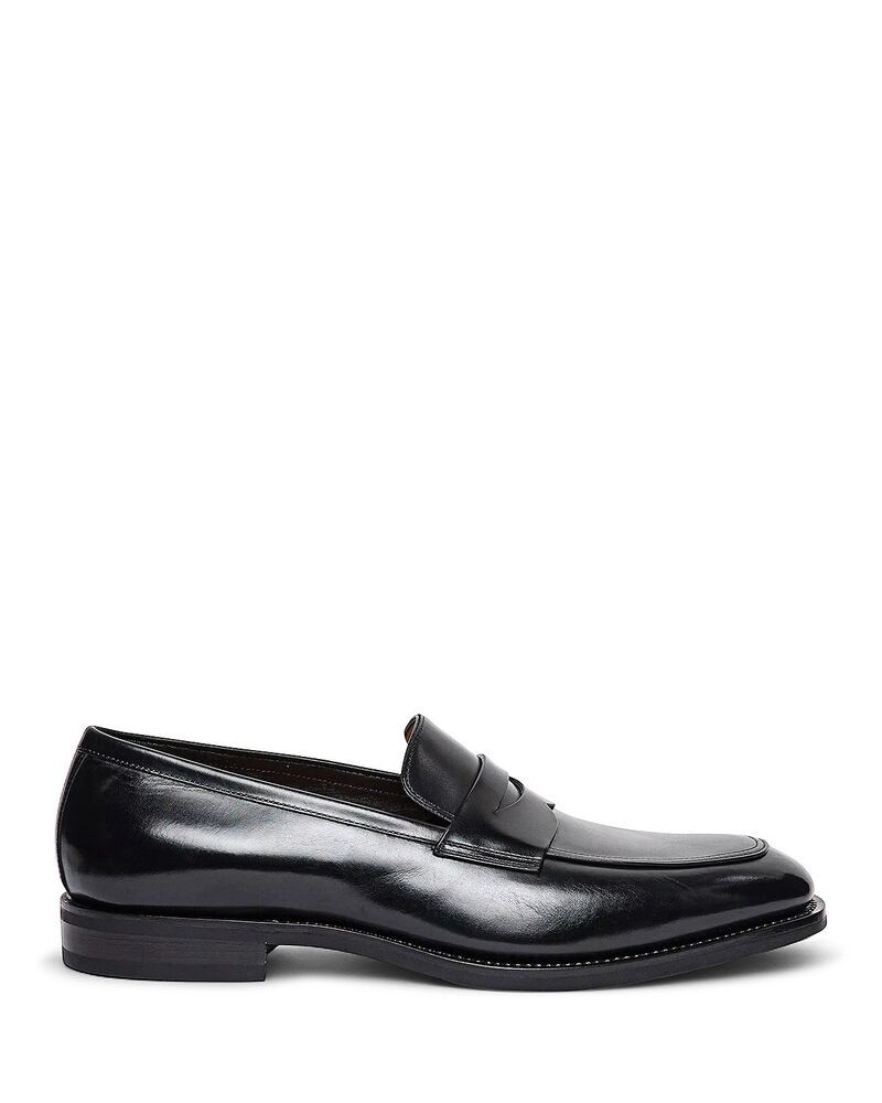 サントーニ メンズ シューズ スリッポン・ローファー Santoni Mens Adrian Penny Loafers Black ブラック