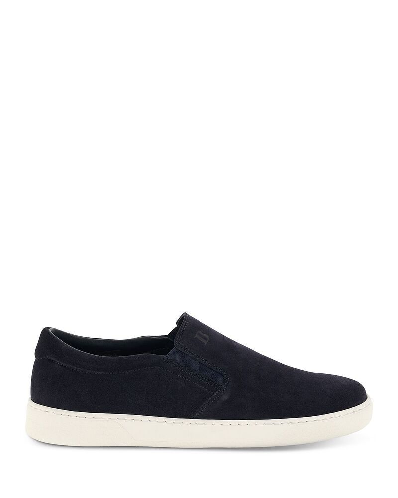 ボッジミラノ メンズ シューズ スニーカー スエード レザー Boggi Milano Mensuede Leather Slip On Sneakers Navy Blue ネイビー