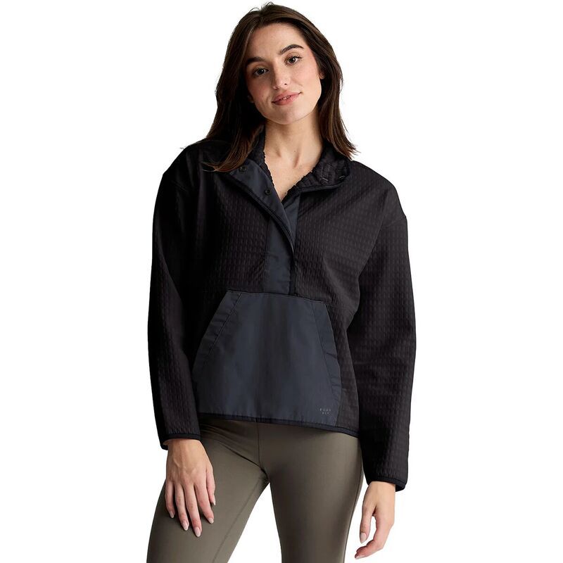 フリー フライ レディース アウター ジャケット・ブルゾン フリース Free Fly Gridback Fleece Snapullover Womens Black ブラック