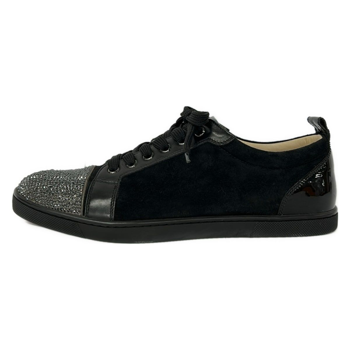 CHRISTIAN LOUBOUTIN(クリスチャンルブタン) スニーカー 40 1/2 レディース - 黒 ラインストーン レザー