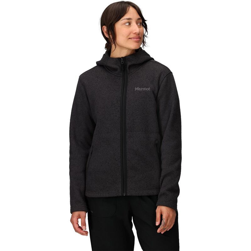 マーモット レディース アウター ジャケット・ブルゾン フーデッドジャケット Marmot Drop Line FullZip Hooded Jacket Womens Black Heather ブ