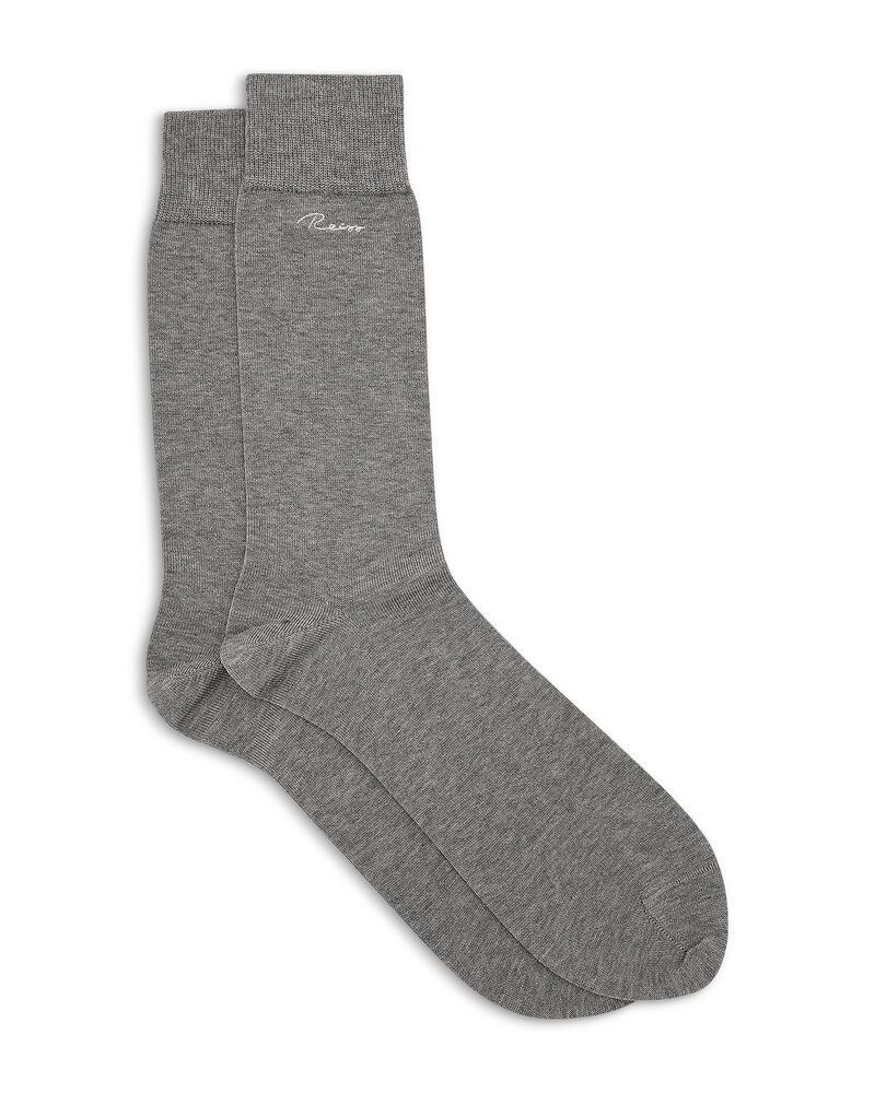 レイス メンズ アンダーウェア 靴下 刺繍 ロゴ REISS Milogo Embroidered Socks Grey グレー