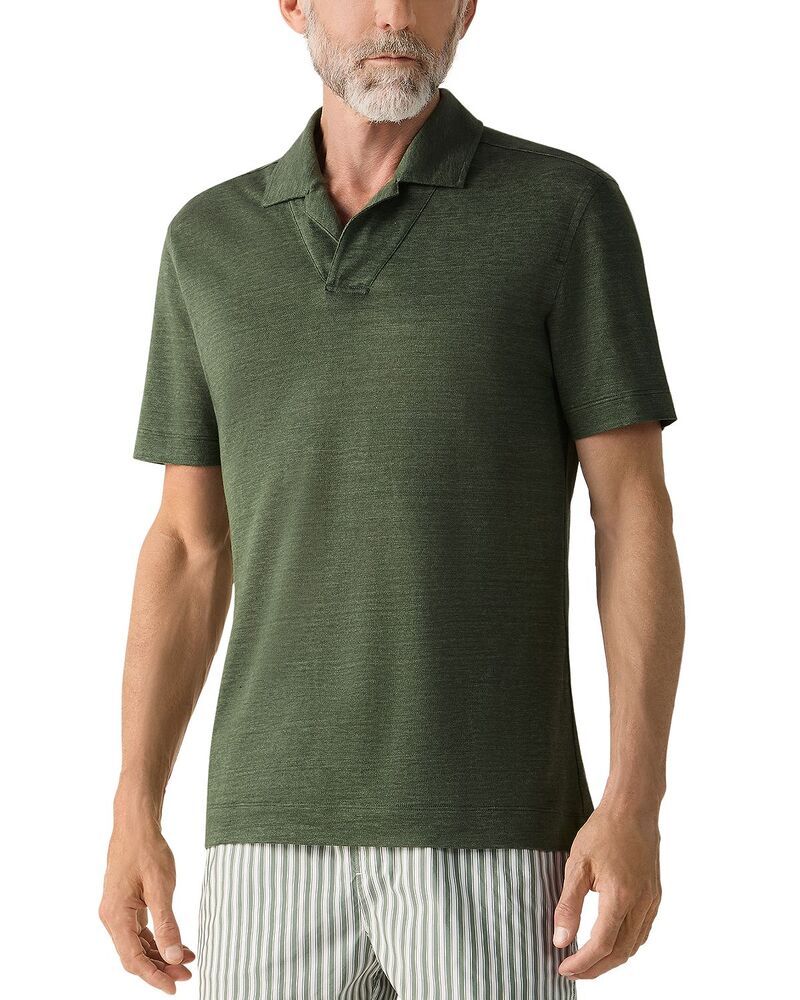 ゼニア メンズ トップス ポロシャツ ZEGNA Oasi Lino Polo Shirt Pine Green グリーン