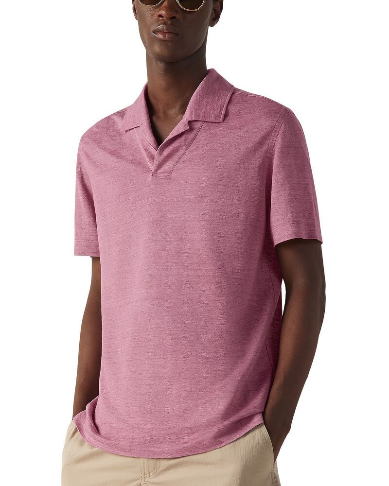 ゼニア メンズ トップス ポロシャツ ZEGNA Oasi Lino Polo Shirt Pink ピンク