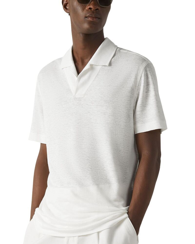 ゼニア メンズ トップス ポロシャツ ZEGNA Oasi Lino Polo Shirt White ホワイト