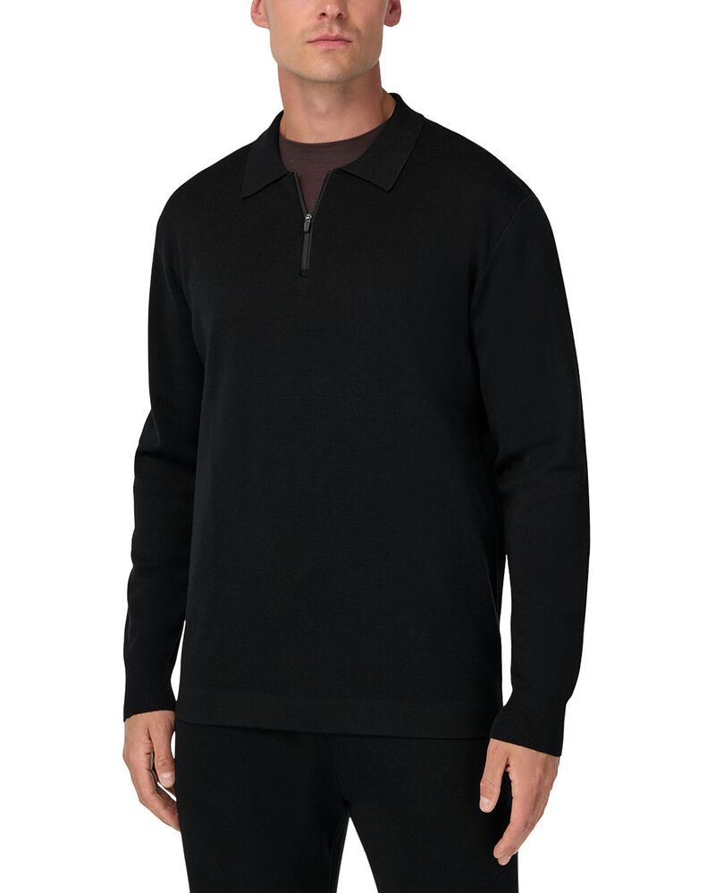 ボッジミラノ メンズ トップス ポロシャツ ウール ニット Boggi Milano Superfine Merino Wool Knitted Polo Shirt Black ブラック