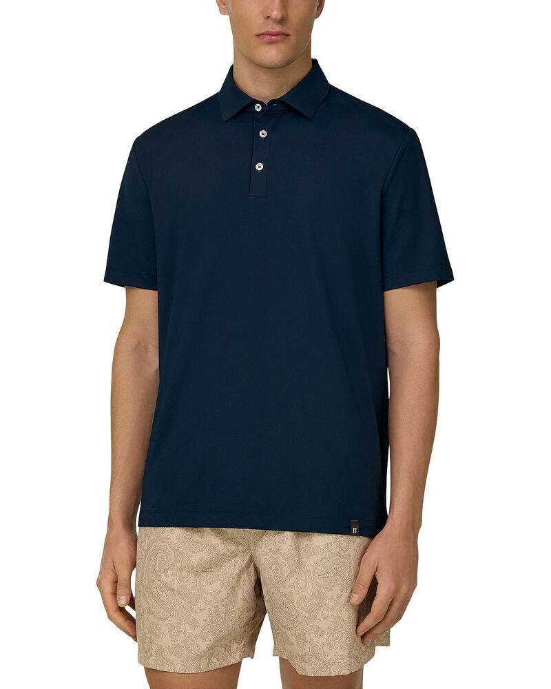 ボッジミラノ メンズ トップス ポロシャツ Boggi Milano High Performance Polo Shirt Navy Blue ネイビー