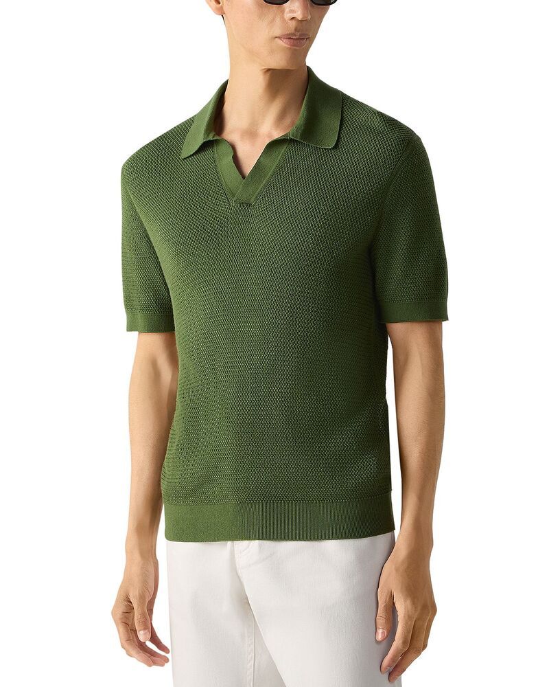 ゼニア メンズ トップス ポロシャツ コットン ZEGNA Premium Cotton Polo Shirt Pine Green グリーン