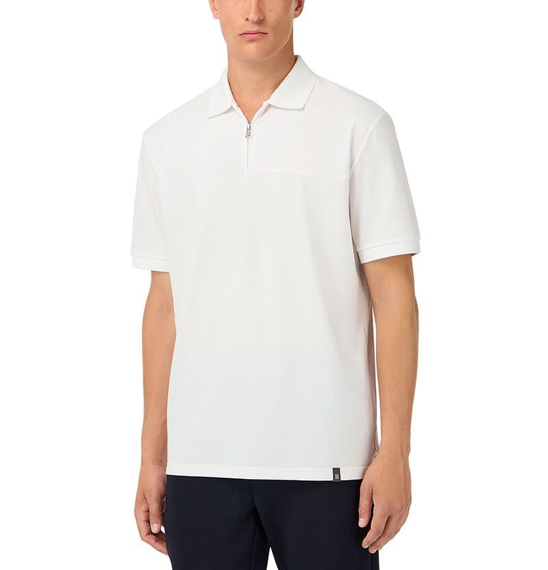 ボッジミラノ メンズ トップス ポロシャツ ハーフジップ Boggi Milano Cool Jade Half Zipolo Shirt White ホワイト