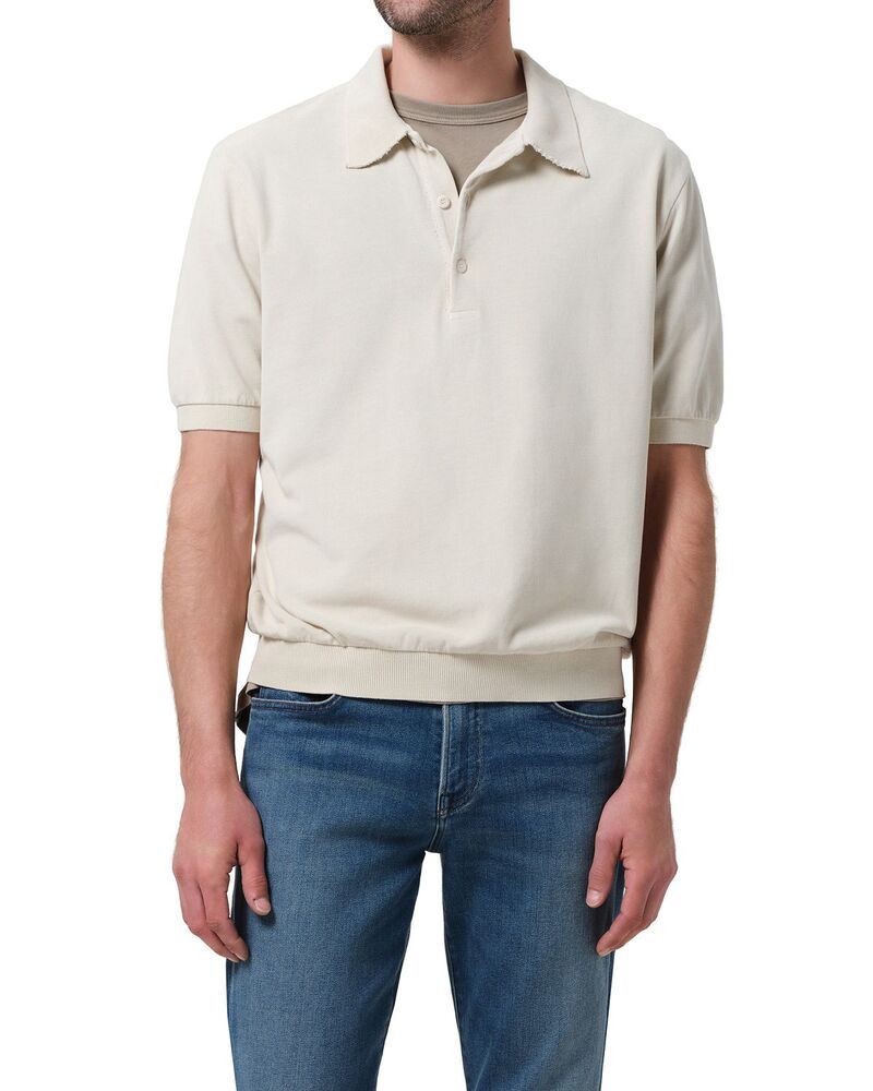シチズンズ オブ ヒューマニティ メンズ トップス ポロシャツ Citizens of Humanity Banded Polo Shirt Ecru エクリュ