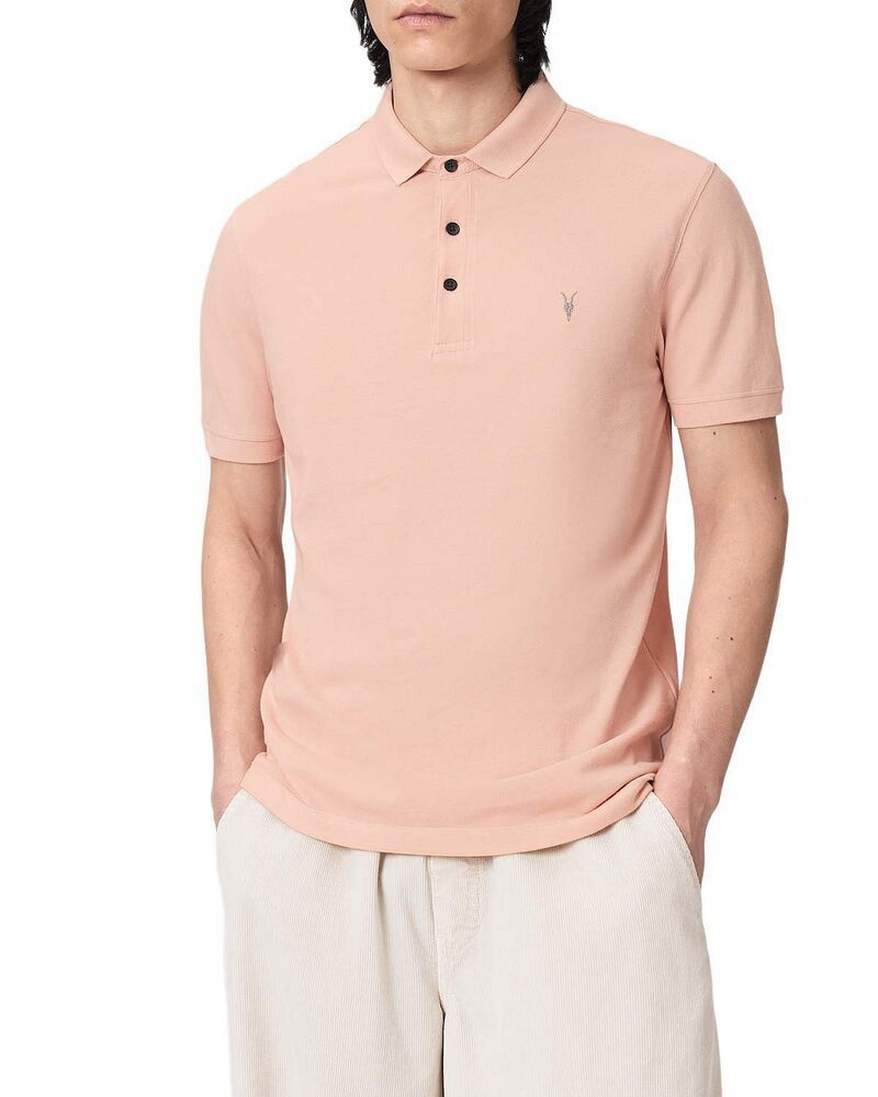 オールセインツ メンズ トップス ポロシャツ スリムフィット コットン ALLSAINTS Reform Cotton Slim Fit Polo Shirt Blushed Pink ピンク