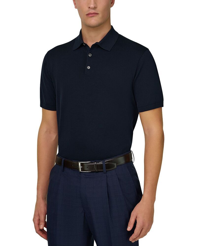 ボッジミラノ メンズ トップス ポロシャツ レギュラーフィット シルク コットン Boggi Milano Regular Fit Cotton Silk Polo Shirt Navy Blue ネ 35,620円