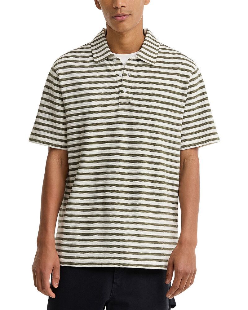 バブアー メンズ トップス ポロシャツ Barbour Farlam Striped Tailored Polo Shirt Whisper White ホワイト
