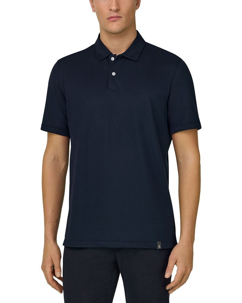 ボッジミラノ メンズ トップス ポロシャツ レギュラーフィット Boggi Milano Cafe Pique Regular Fit Polo Shirt Navy Blue ネイビー