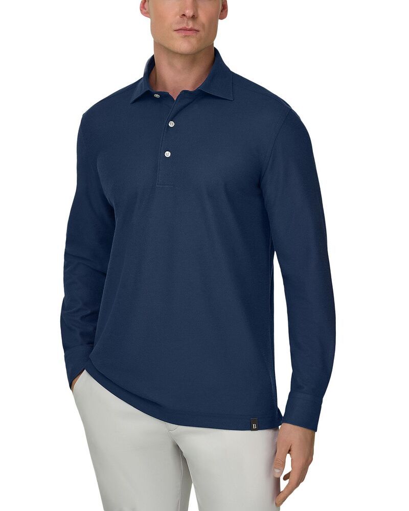 ボッジミラノ メンズ トップス ポロシャツ レギュラーフィット Boggi Milano Regular Fit Structured Polo Shirt Navy Blue ネイビー