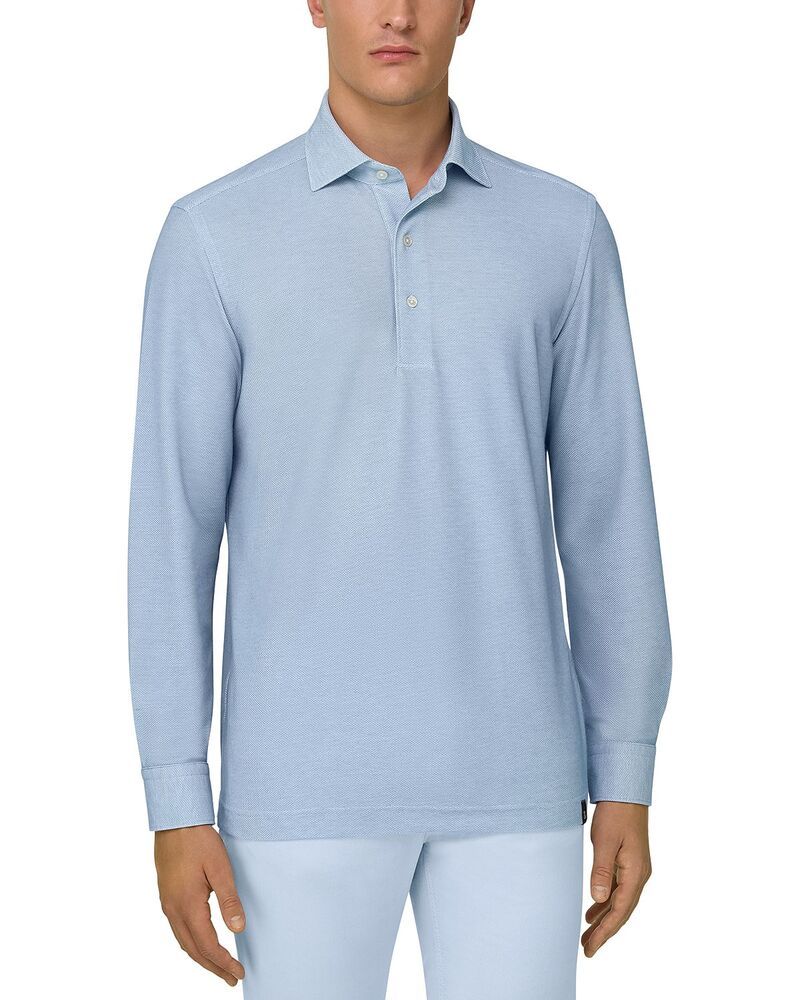 ボッジミラノ メンズ トップス ポロシャツ レギュラーフィット Boggi Milano Regular Fit Structured Polo Shirt Light Blue ブルー