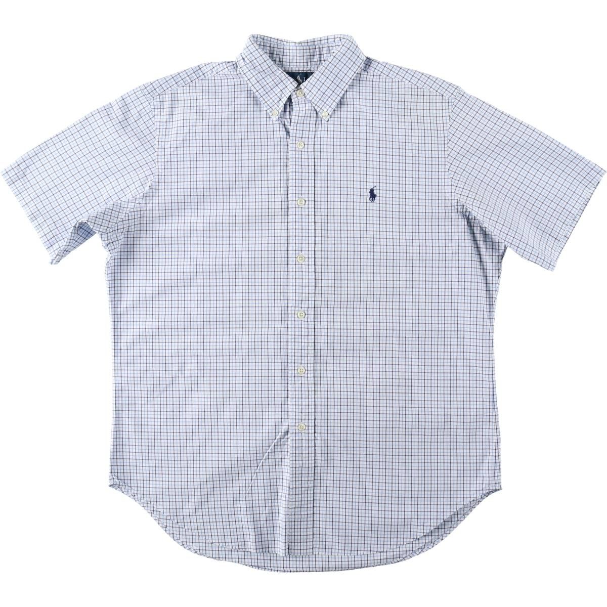 古着 ラルフローレン Ralph Lauren CLASSIC FIT クラシックフィット 半袖 ボタンダウン チェックシャツ メンズL相当/eaa644863