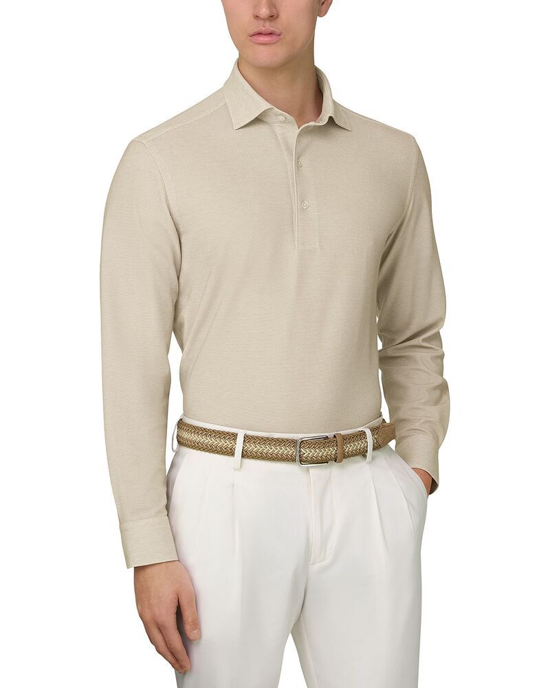 ボッジミラノ メンズ トップス ポロシャツ レギュラーフィット Boggi Milano Regular Fit Structured Polo Shirt Sand サンド