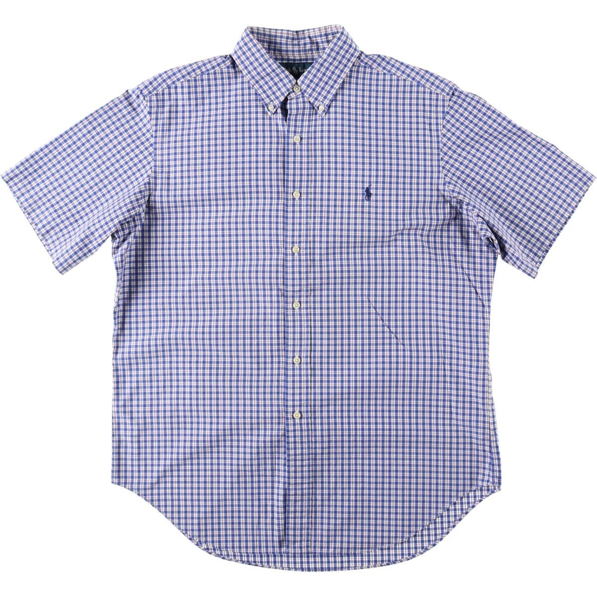 古着 ラルフローレン Ralph Lauren CLASSIC FIT クラシックフィット 半袖 ボタンダウン チェックシャツ メンズL相当/eaa644867