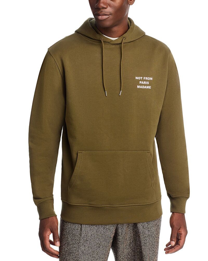ドロール ド ムッシュ メンズ アウター パーカー・スウェット Drole De Monsieur Slogan Drawstring Hoodie Khaki カーキ