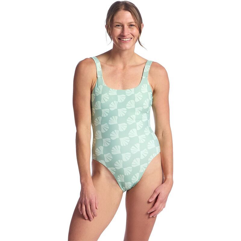 フリー フライ レディース 水着 上下セット Free Fly Wavebound OnePiece Swim Suit Womensea Scalloprint Ocean Mist