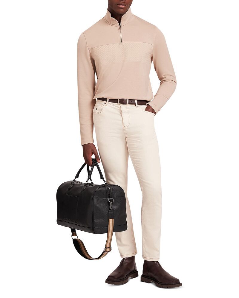 テッドベーカー メンズ アウター パーカー・スウェット ハーフジップ シャツ Ted Baker Simonea Textured Panel Half Zip Sweatshirtaupe トープ