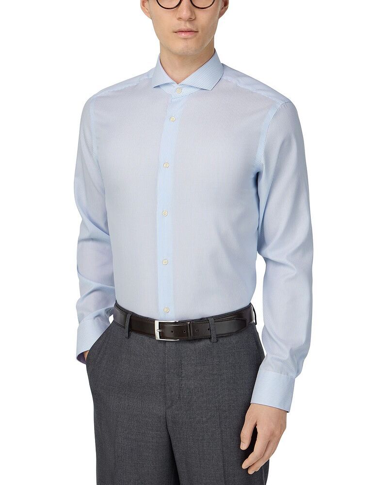 ボッジミラノ メンズ トップス シャツ Boggi MilanonIron Dobby Naples Collar Dresshirt Light Blue ブルー