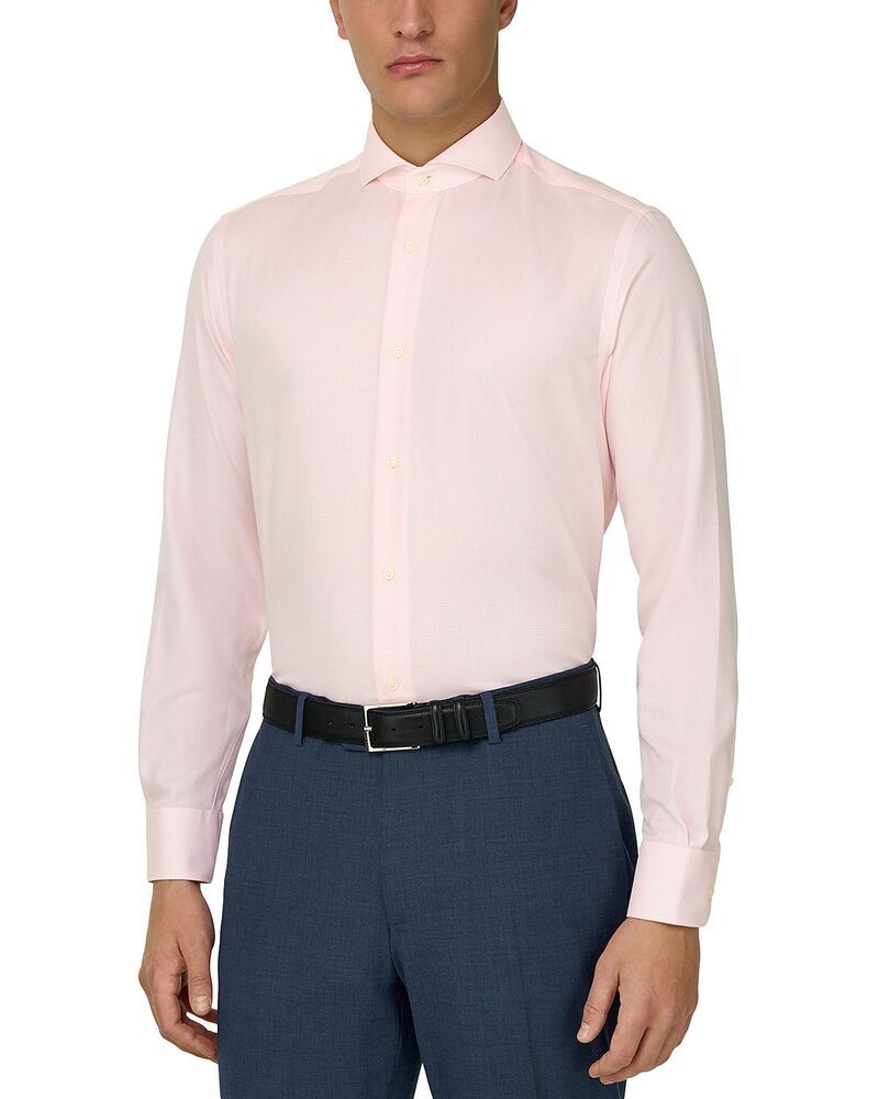 ボッジミラノ メンズ トップス シャツ スリムフィット Boggi Milano Slim Fit Dobby Napleshirt Pink ピンク