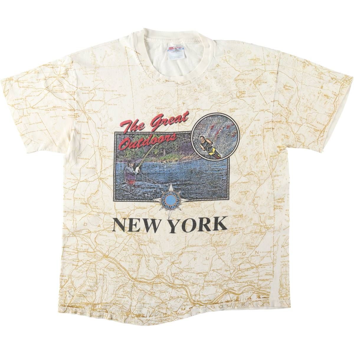 古着 90年代 ヘインズ Hanes BEEFY-T オールオーバープリント プリント 