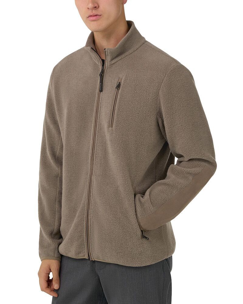 ボッジミラノ メンズ アウター パーカー・スウェット ウール シャツ Boggi Milano Full Zip Wool Teddy Sweatshirtaupe トープ