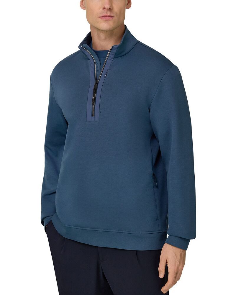 ボッジミラノ メンズ アウター パーカー・スウェット ハーフジップ シャツ スキューバ Boggi Milano Lightweight Scuba Half Zip Sweatshirt Air B