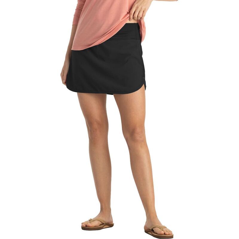 フリー フライ レディース ボトムスカート Free Fly Lined Active Breeze Long Skort Womens Black ブラック