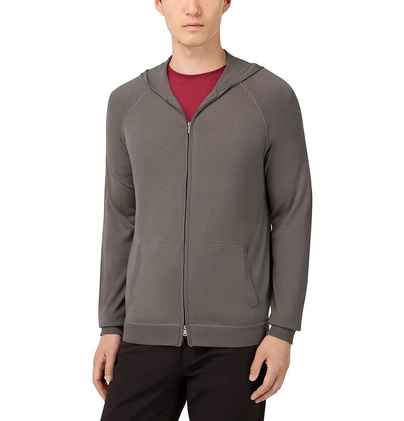 ボッジミラノ メンズ アウター パーカー・スウェット Boggi Milano Superfine Merino Full Zip Hoodie Taupe トープ