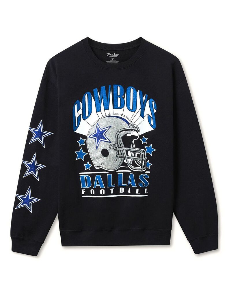 ジャンクフードクロージング メンズ アウター パーカー・スウェット シャツ フリース Junk Food Clothing Unisex NFL Dallas Cowboys Glitter Helm