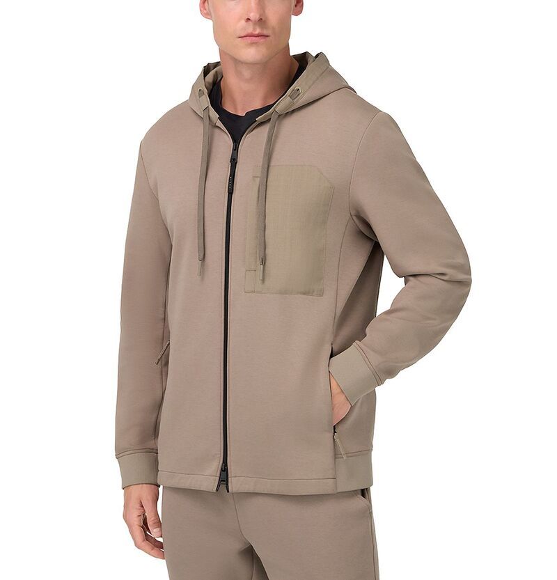 ボッジミラノ メンズ アウター パーカー・スウェット スキューバ コットン Boggi Milano Cotton Blend Scuba Hoodie Taupe トープ