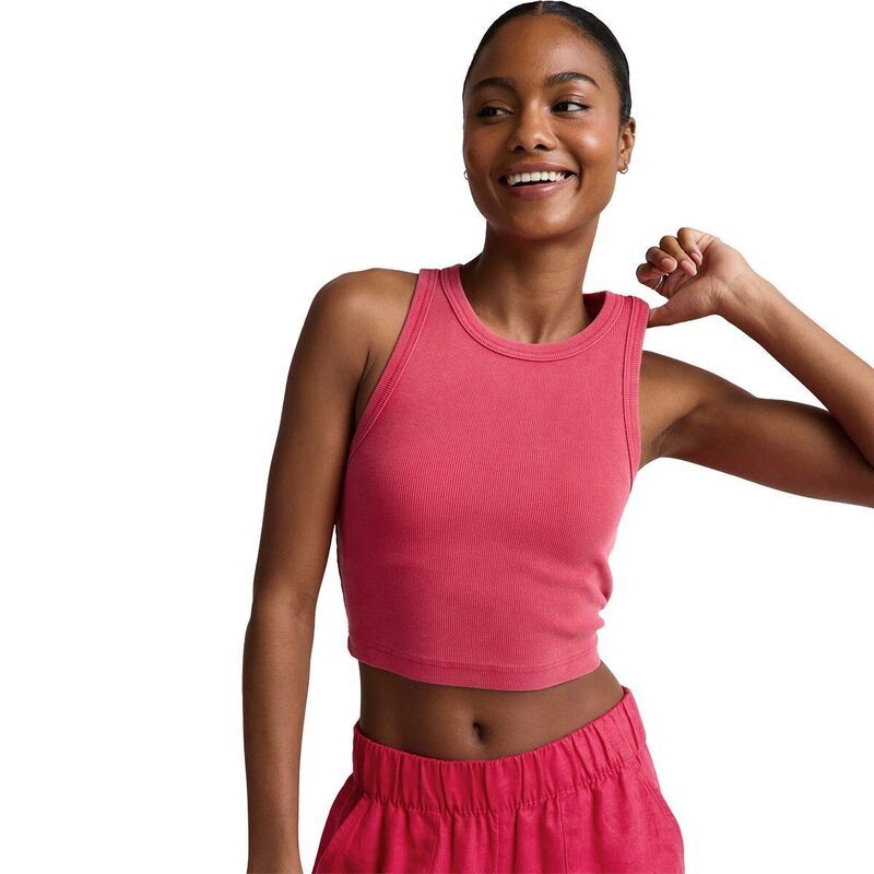 ビヨンドヨガ レディース トップス タンクトップ クロップド Beyond Yogarment Dye Rib Cropped Tank Top Womens Washed Berry Red レッド