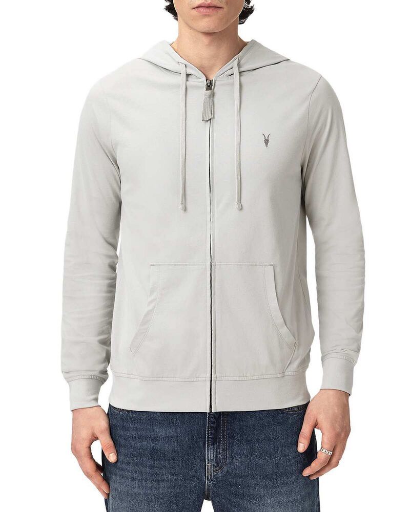 オールセインツ メンズ アウター パーカー・スウェット ALLSAINTS Brace Zip Hoodie Pebble Grey グレー