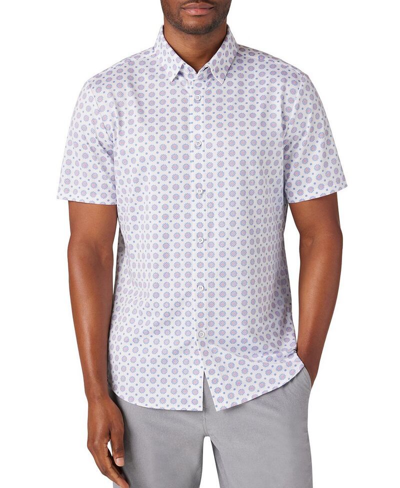 ミズンメイン メンズ トップス シャツ MizzenMain Halyard Short Sleeve Dresshirt Lavender Lustre Floral Print ラベンダー