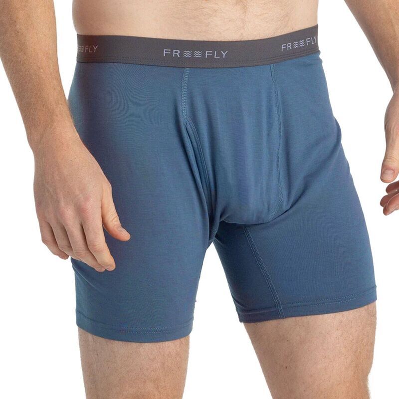 フリー フライ メンズ アンダーウェア ボクサーパンツ Free Fly Bamboo Motion Boxer Brief Menslate Blue スレート