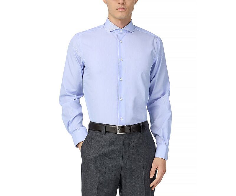 ボッジミラノ メンズ トップス シャツ Boggi MilanonIron Twill Naples Collar Dresshirt Light Blue ブルー