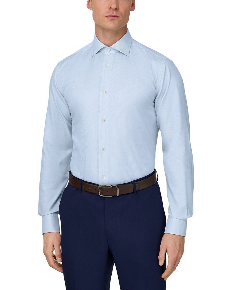 ボッジミラノ メンズ トップス シャツ スリムフィット Boggi Milano Slim Fit Stripe Windsor Shirt Light Blue ブルー