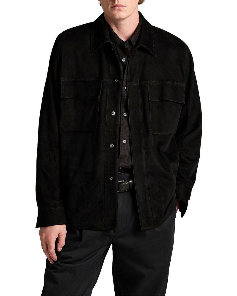 ヴィンス メンズ トップス シャツ スエード ジャケット Vince Suede Shirt Jacket Black ブラック