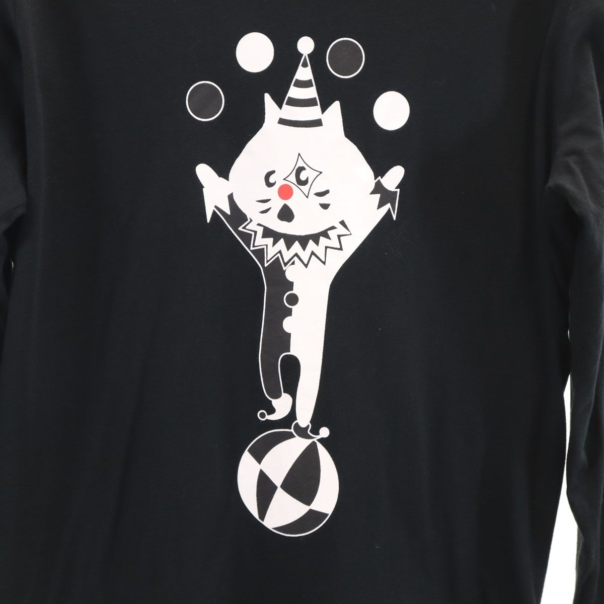 Ne-net ネネット 長袖 にゃー Tシャツ 2 ブラック ロンT メンズ 古着