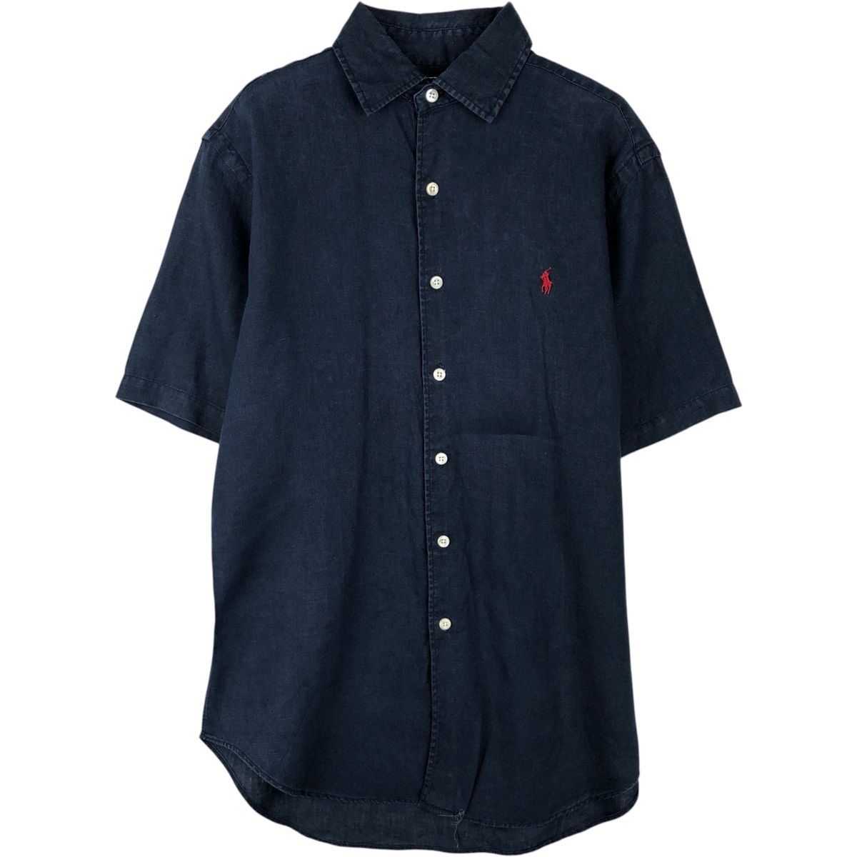 古着 ラルフローレン Ralph Lauren POLO by Ralph Lauren 半袖 リネンシャツ メンズS相当/eaa641288