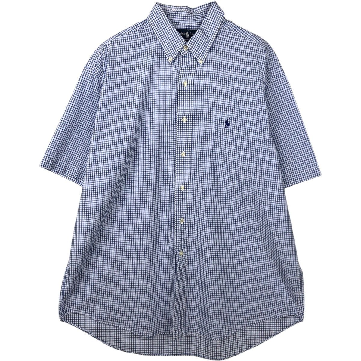 古着 ラルフローレン Ralph Lauren BLAKE 半袖 ボタンダウン チェックシャツ メンズXL相当/eaa644852
