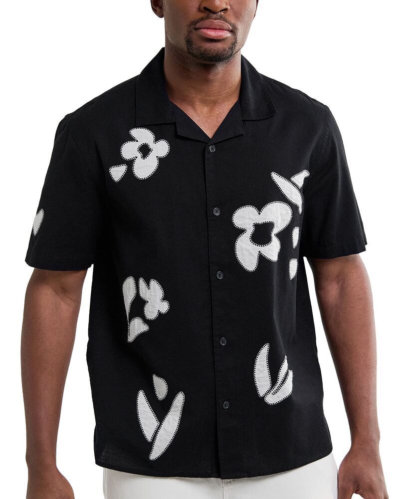 ワックスロンドン メンズ トップス シャツ Wax London Didcot Short Sleeve Appliqu Shirt BlackBeige ブラック
