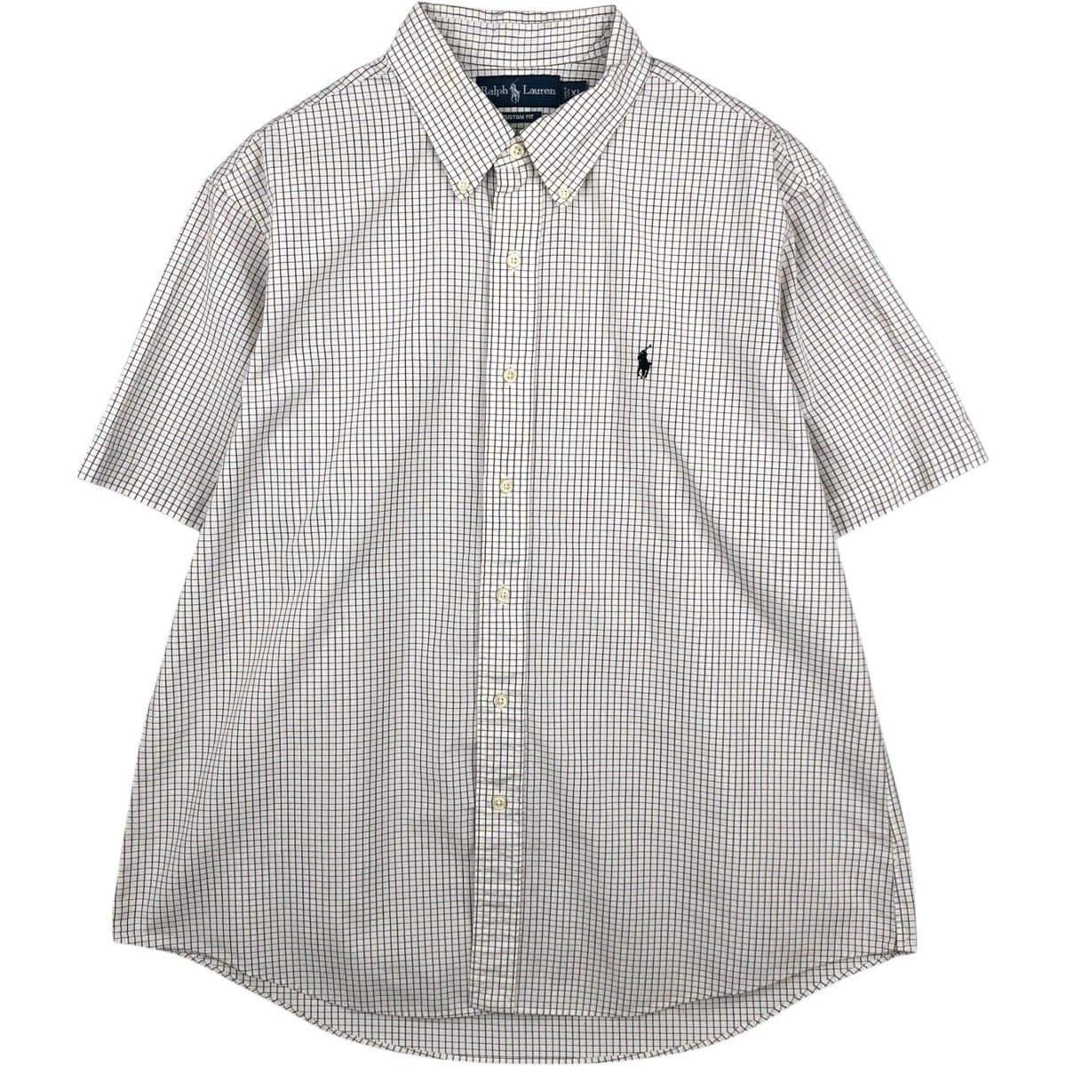 古着 ラルフローレン Ralph Lauren CUSTOM FIT 半袖 ボタンダウン チェックシャツ メンズXL相当/eaa644825