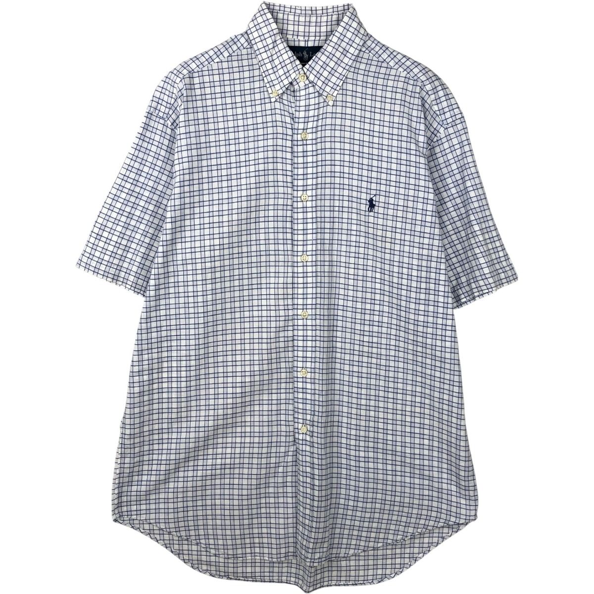 古着 ラルフローレン Ralph Lauren BLAKE 半袖 ボタンダウン チェックシャツ メンズM相当/eaa644831
