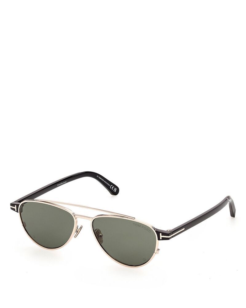 トム・フォード レディース アクセサリー サングラス・アイウェア Tom Ford Pilot Sunglasses 55mm Shiny Rose GoldGreen グリーン
